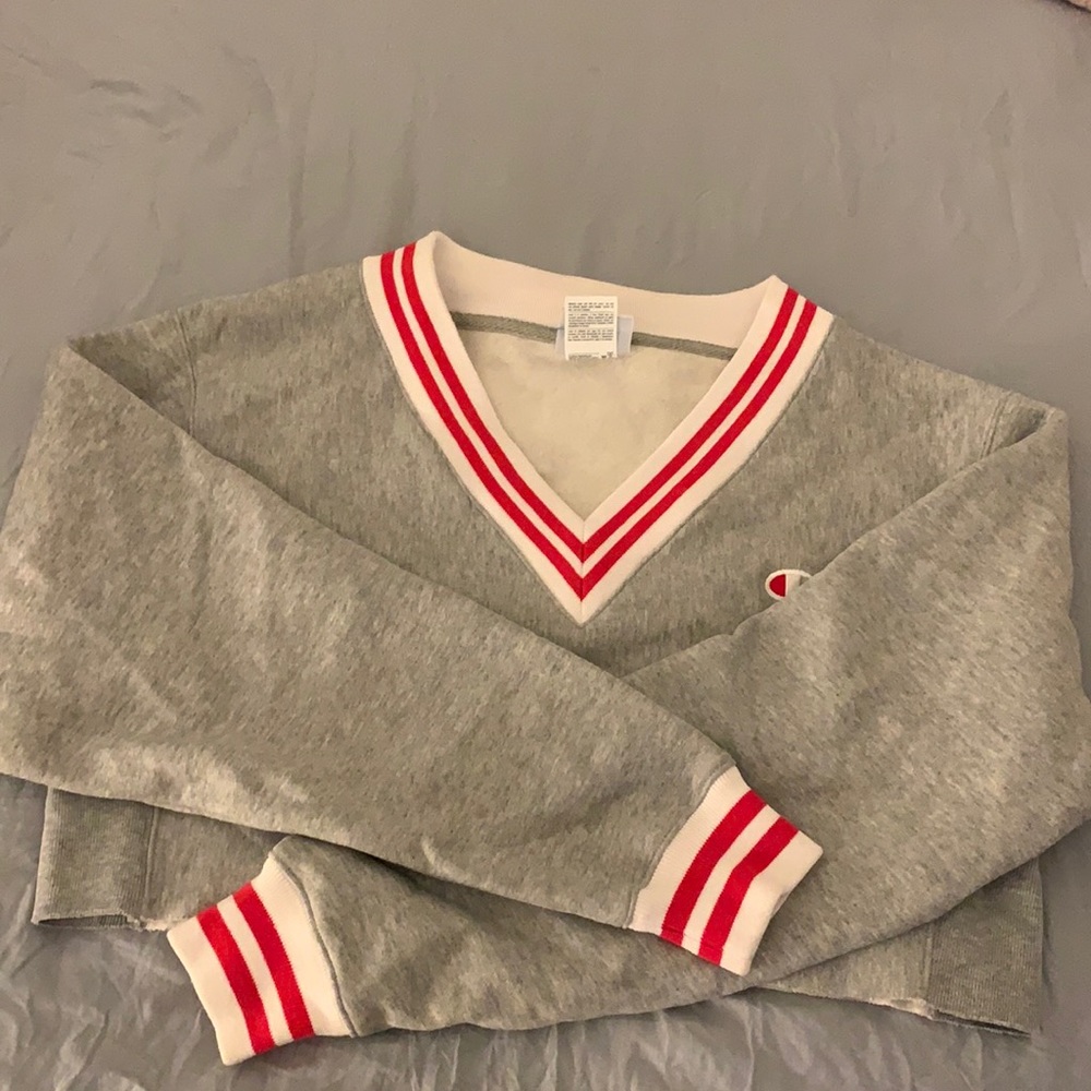 Oversized cropped Champion crew sweatshirt